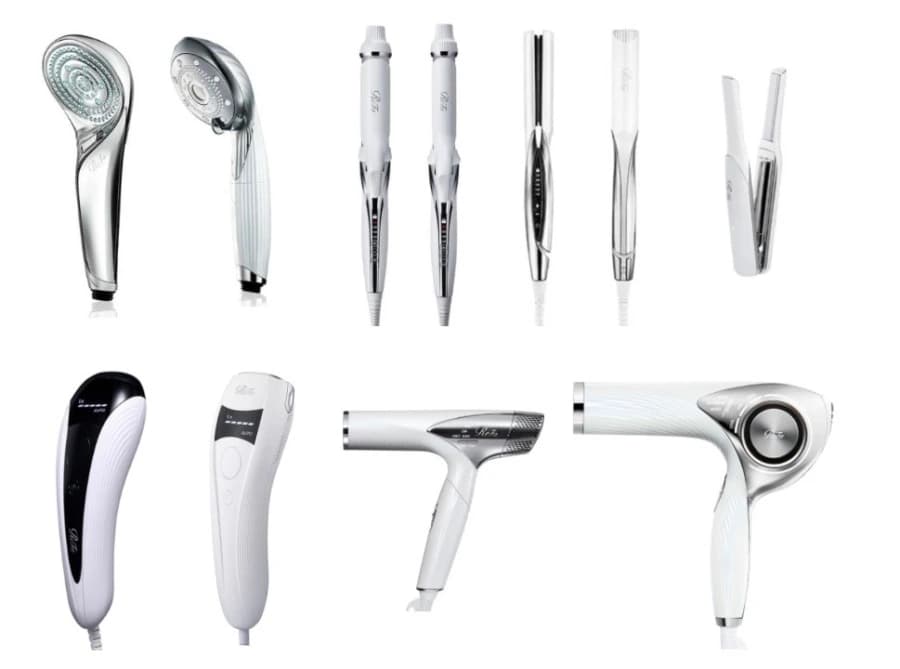 美顔ローラーやドライヤー、シャワーヘッドなどReFaの主要プロダクトが並んだイメージ